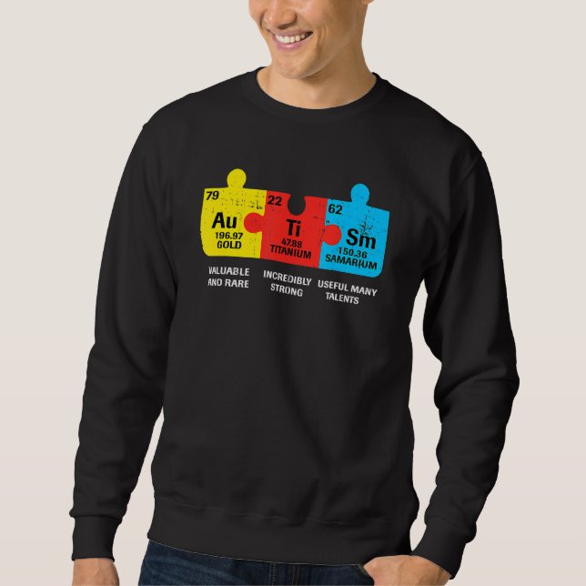 Autism Elements Periodic Table Awareness Asd Men W Sweatshirt (Front)
