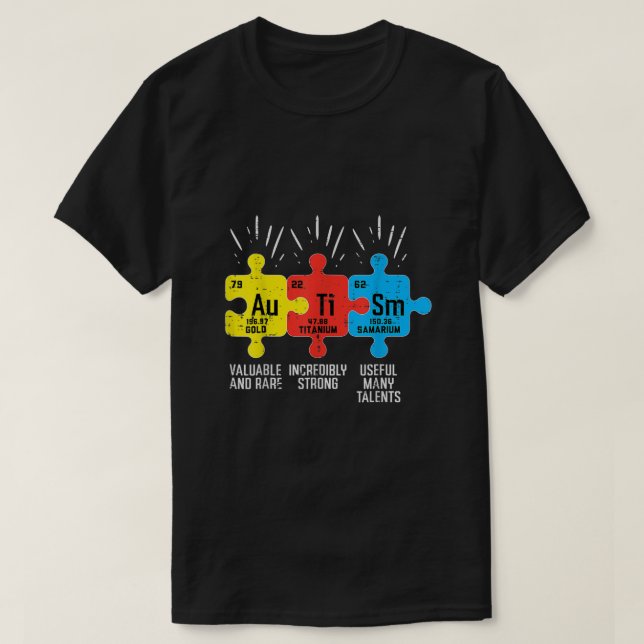 Autism Elements Periodic Table Awareness ASD Men W T-Shirt (Design Front)