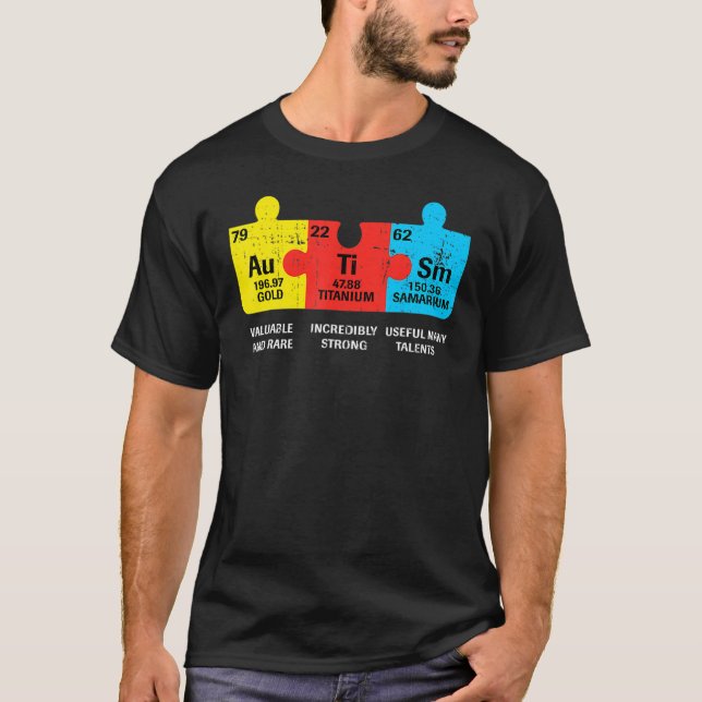 Autism Elements Periodic Table Awareness ASD Men W T-Shirt (Front)