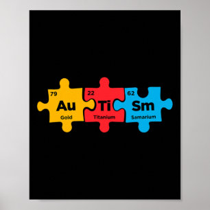 Autism Elements Periodic Table Puzzle Awareness As Poster
