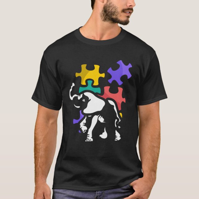 Autism elephant autiste support ASD T-Shirt (Front)