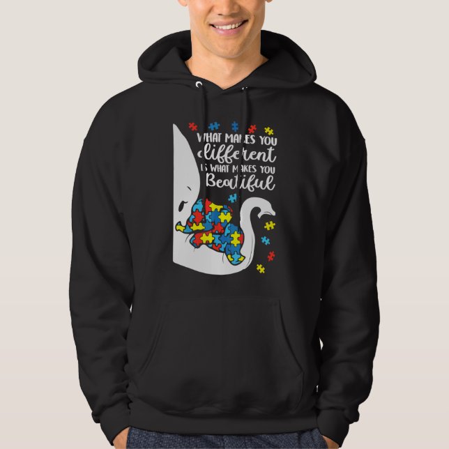 Autism Elephant Mum What Makes You Different Aware Hoodie (Front)