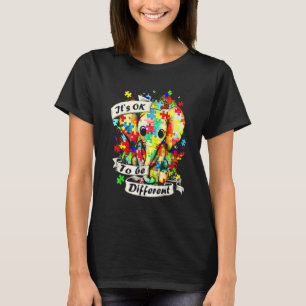 Autism Elephant Puzzle It's Ok To Be Different Mum T-Shirt