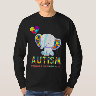 Autism Elephant Walking A Different Path For Kids T-Shirt