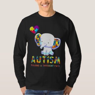 Autism Elephant Walking A Different Path For Kids T-Shirt