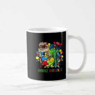 Autism Embrace Differences Dinosaur T-Rex Kids Cut Coffee Mug