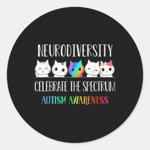 Autism Embrace Neurodiversity Celebrate The Spectr Classic Round Sticker