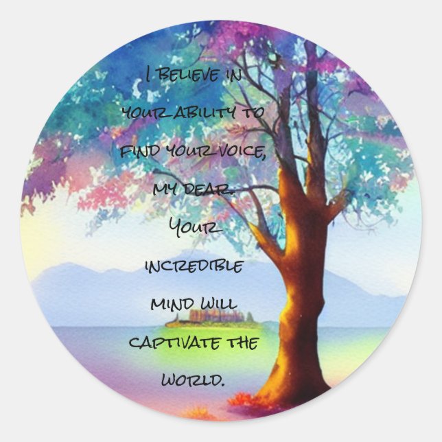 Autism - Empowering Message - Captivating Mind Classic Round Sticker (Front)