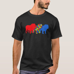 Autism English Bulldog Dog Autism Awareness Puppy T-Shirt