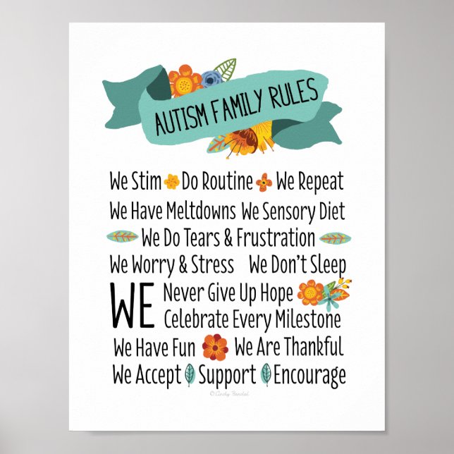 Autism Family House Rules Poster (Front)