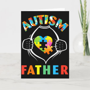 Autism Father Superhero Puzzle Heart Awareness Sup Card