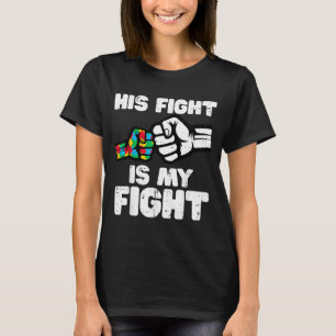 Autism fight is fight asd awareness dad mom men T-Shirt