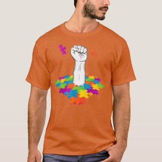 Autism Fight Is My Fight Puzzle Fist T-Shirt