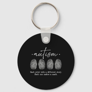 Autism Fingerprint Each Print Tells A Different St Key Ring
