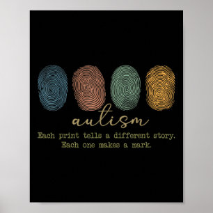 Autism Fingerprint Shirt Tells A Different Story  Poster