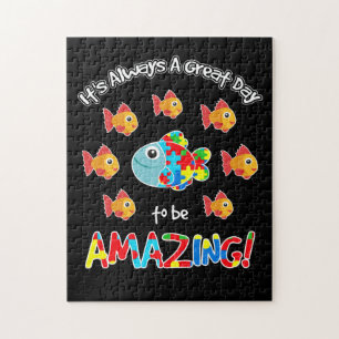 Autism Fish Its Always A Great Day To Be Amazing T Jigsaw Puzzle