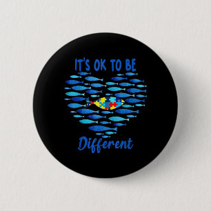 Autism Fish Puzzles Neurodiversity to Be Different 6 Cm Round Badge