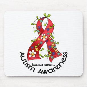 AUTISM Flower Ribbon 1 Mouse Pad