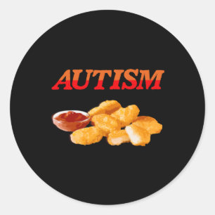 Autism Food Lover Chicken Nugget Foodie Classic Round Sticker