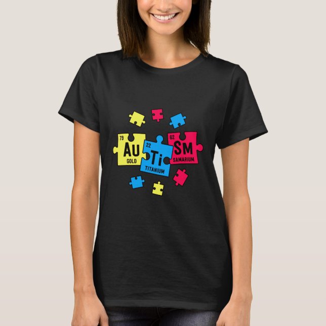 Autism For Teachers Sped Periodic Table Elements T-Shirt (Front)