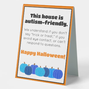 Autism-Friendly House Table Tent Sign