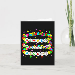 Autism Friendship Bracelet Love Accept Understand  Card