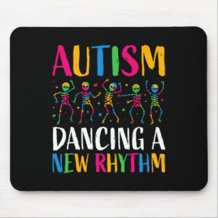 Autism Funny Skeleton Dancing New Rhythm Autism Aw Mouse Pad