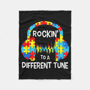 Autism Game - Rocking To A Different Tune For Game Fleece Blanket
