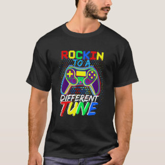 Autism Game  Rocking To A Different Tune For Gamer T-Shirt