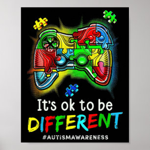 Autism Gamer Men Kids Boys  Poster