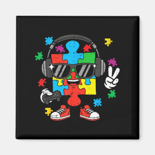 Autism Gamer Puzzle Headphone Awareness Gaming Magnet