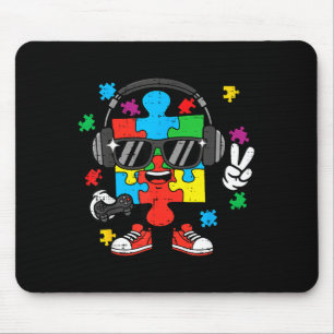 Autism Gamer Puzzle Headphone Awareness Gaming Mouse Pad