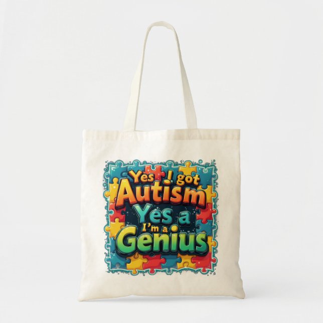 Autism Genius Tote Bag (Front)