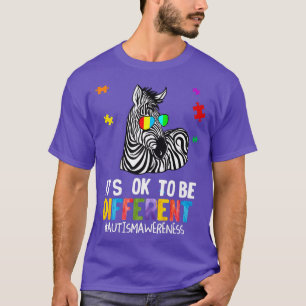Autism Gifts For Men Women Zebra Aspie ADHD Awaren T-Shirt