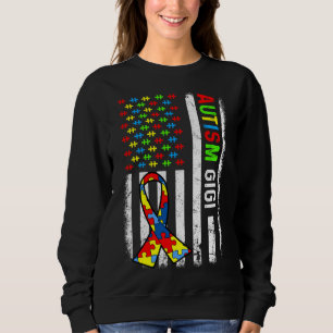 Autism Gigi American Flag Autism Awareness Family Sweatshirt