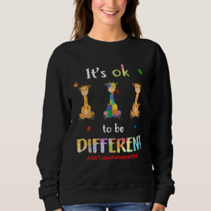Autism Giraffe Ok To Be Different Awareness Men Bo Sweatshirt