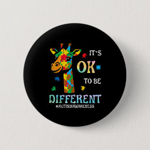 Autism giraffe to be different awareness kids men 6 cm round badge