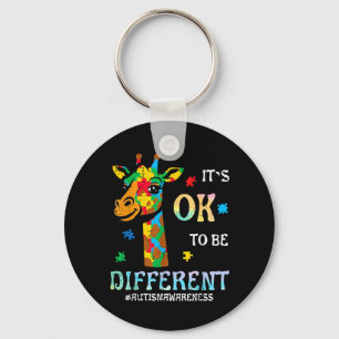 Autism Giraffe to Be Different Awareness Kids Men Key Ring