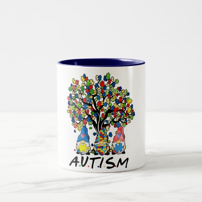 Autism Gnomes  Two-Tone Coffee Mug (Center)
