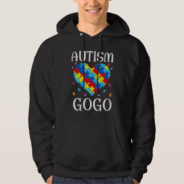 Autism Gogo Matching Family Heart Autism Awareness Hoodie (Front)