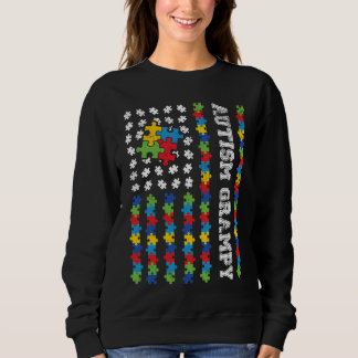 Autism Grampy American Flag Autism Awareness Sweatshirt