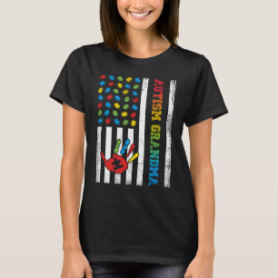 Autism GrandMa American Flag Autism Awareness 1 T-Shirt