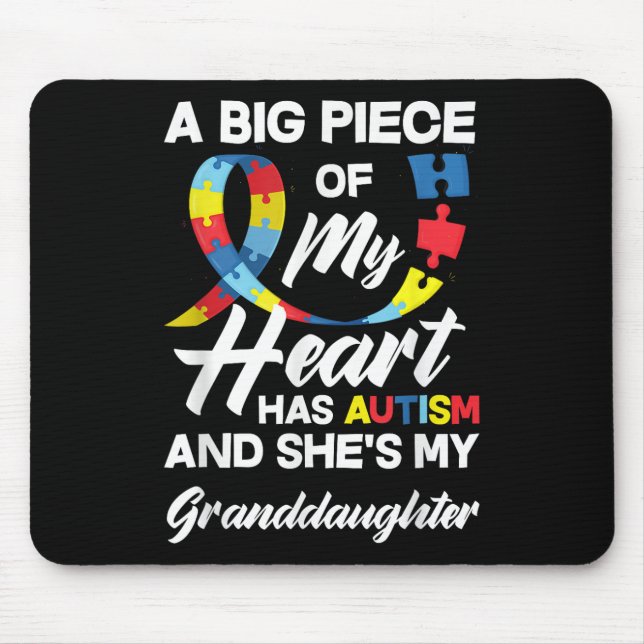 Autism Grandma _ Grandpa Autistic Granddaughter Au Mouse Pad (Front)