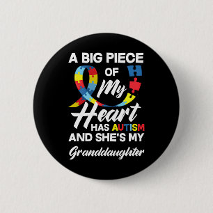 Autism Grandma Grandpa Autistic Granddaughter Auti 6 Cm Round Badge