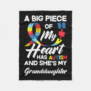 Autism Grandma Grandpa Autistic Granddaughter Auti Fleece Blanket