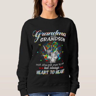 Autism Grandma Grandson Not Always Eye To Eye Sweatshirt