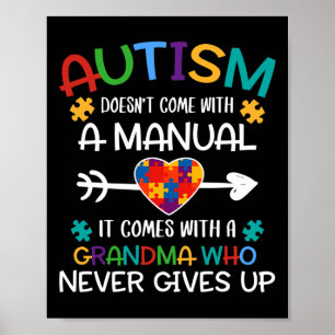 Autism Grandma Love Autistic Kids Autism Awareness Poster