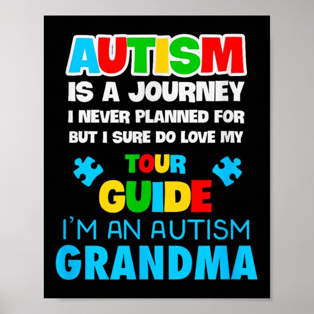 Autism Grandma Neurodivergent Spread Support Aware Poster (Front)