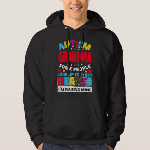 Autism Grandma People Look Up Their Heroes Rising  Hoodie
