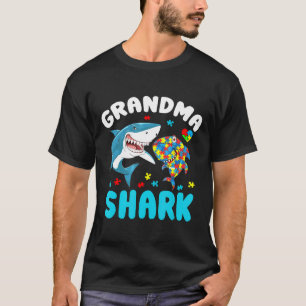 Autism-Grandma Shark Autism Awareness  For Grandmo T-Shirt